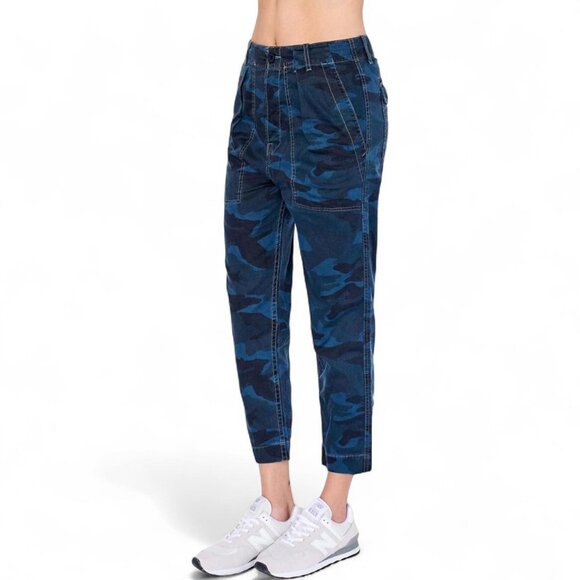Sundry | Mineral Wash Blue Pocket Pants Blue Camo Cropped Ultra High  Rise 29 - Picture 5 of 11